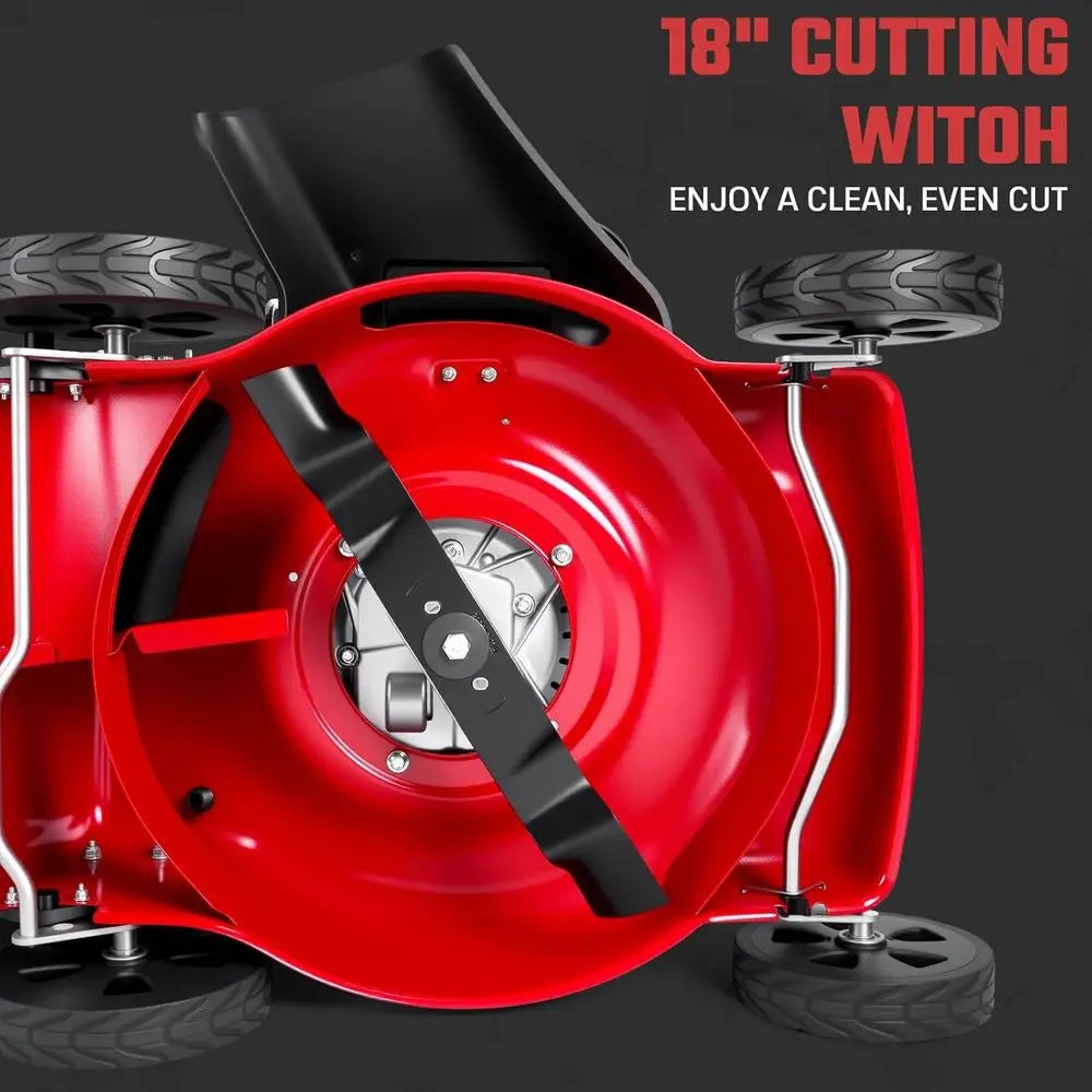 3-in-1 131cc 4-Cycle Gas Lawn Mower with 50L Grass Bag, Adjustable Cutting Height, Quiet & Fuel-Efficient for Yard Work