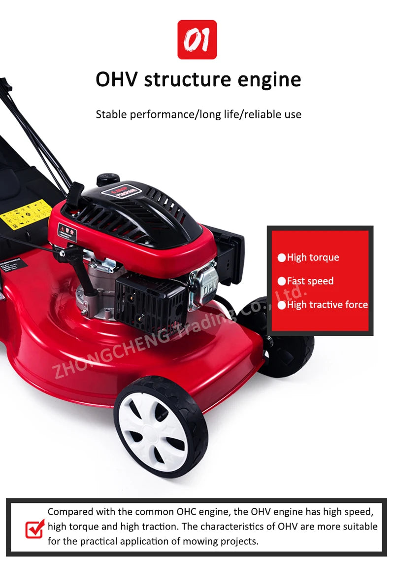 Power Tools Lawn Mower Gasoline Weed Eater Power Lawn Push Mower Self-propelled Orchard Mower