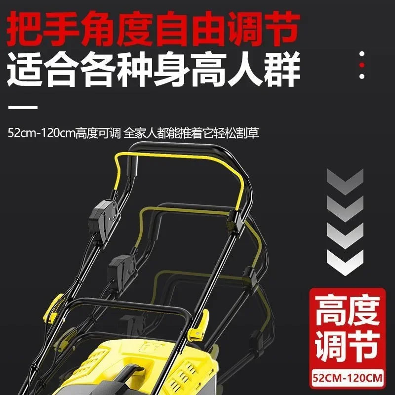 Premium 50L Hand-pushed Lawn Mower, Small Household Multi-functional Lawn Mower and Pusher, 2200W High-power Weeding, Light and