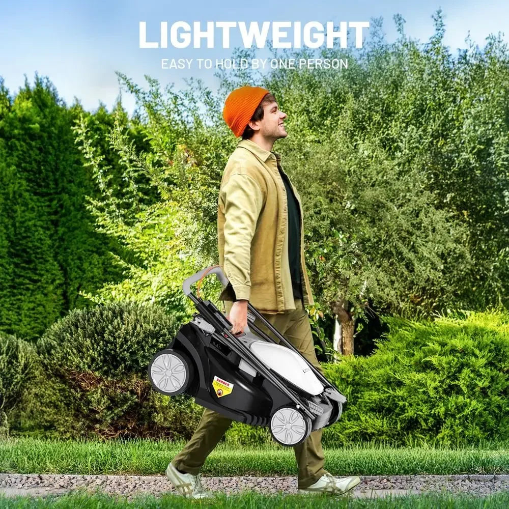 Electric Lawn Mower Cordless,Grass Cutter Machine for 1600 Sq.Ft. Lawnmower with Motor,13 in Cutting Width,8 Gallon Capacity,Cut