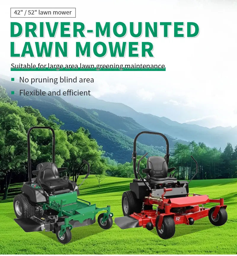 360° Turn Riding Lawn Mower 48-Inch15 HP Powered Petrol Zero Turn Garden Ride Grass Cutting Lawn Mower Customization