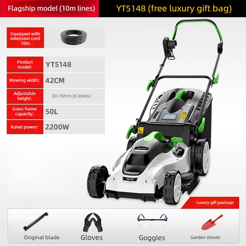 New Type Electric Walk Behind Push Lawn Mower Small Household High Power Grass Trimmer Weed Cutting Lawn Mower for Garden