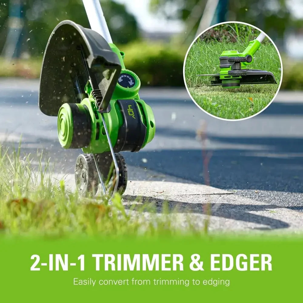 40V 20" Cordless Lawn Mower (Push), Axial Leaf Blower (500 CFM / 120 MPH),12" String Trimmer with 2 Batteries(5Ah+2Ah) and Charg