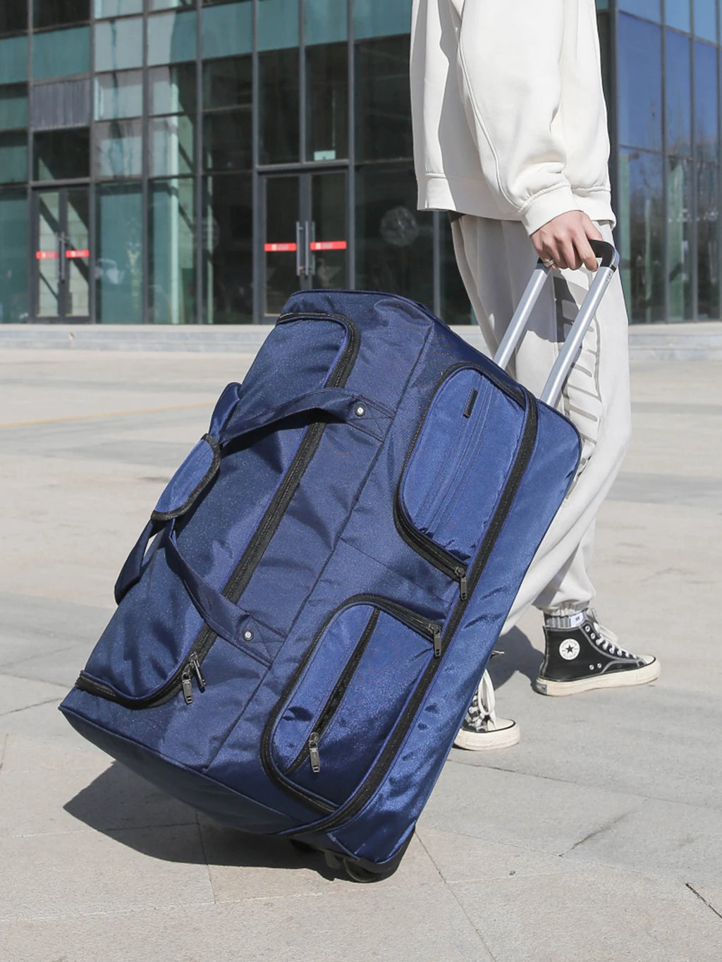 2026 New Fashion Travel Bag Women's Large-Capacity Men's Sports Bag Waterproof Travel Bag Roller Trolley Bag Duffel Bag