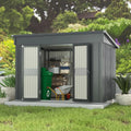Durable 6x10 Outdoor Metal Storage Shed with Lockable Door and Vents for Garden, Patio, Backyard - Grey