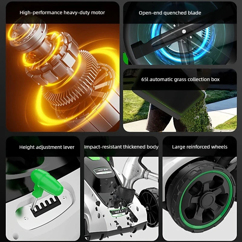 New Type Electric Walk Behind Push Lawn Mower Small Household High Power Grass Trimmer Weed Cutting Lawn Mower for Garden