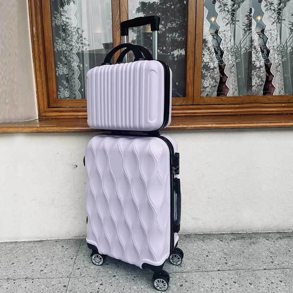 Luggage Set of 2 Pieces, Carry-On Luggage Bag 20inch Portable Small Suitcase Set 14inch Handbag Trolley Case with Universal Wheels Lightweight Travel Gift Code Lock Suitcase