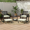 5pcs Patio Furniture Set Outdoor Rattan Furniture with Table for Garden Yard