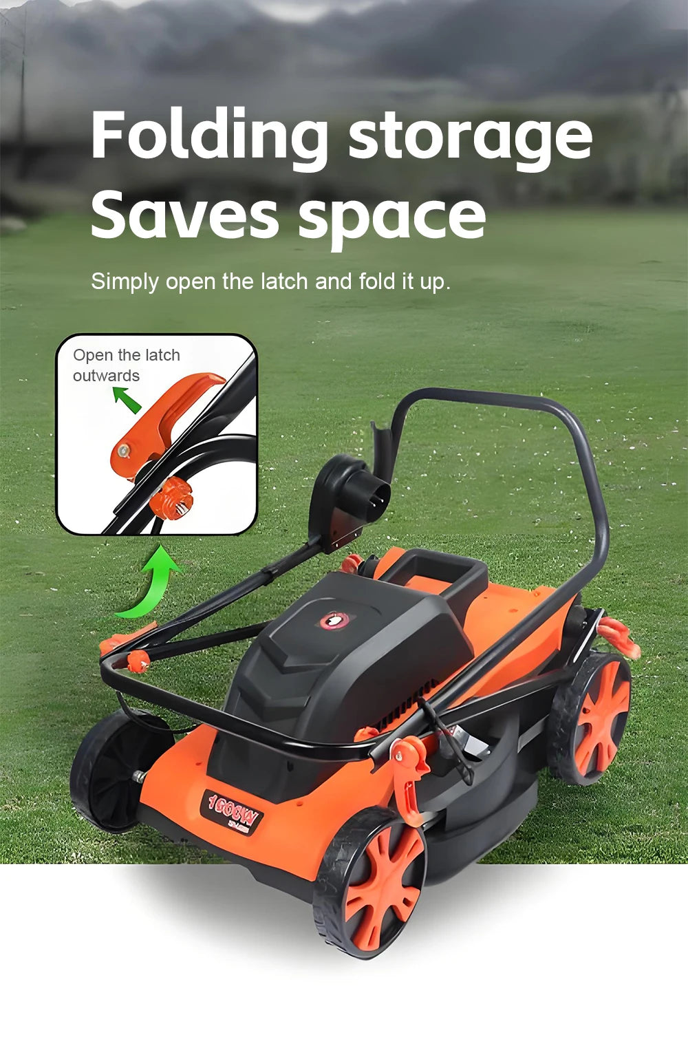 1200W/1600W Hand Push Weeder High Power Electric Lawn Mower Lithium Trimming and Grass Beaters Garden Yard Lawn Mower