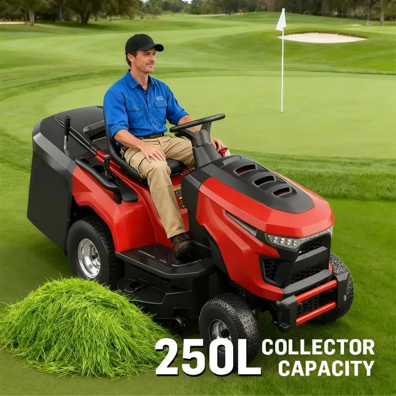 452CC Commercial Engine Riding Lawn Mower 38" Cutting Width Self‑Propelled Cordless 250L Grass Box Rear Discharge Garden