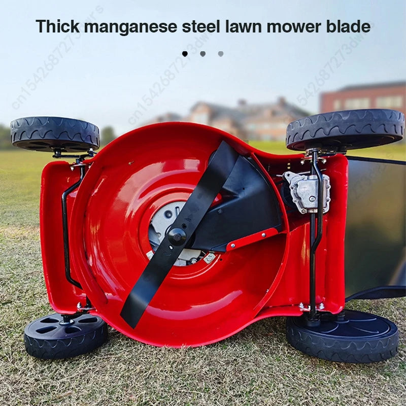 Self-Propelled Gas Lawn Mower with 60L Grass Collection Bag, Petrol Grass Cutter Weed Trimmer for Garden Lawn Care