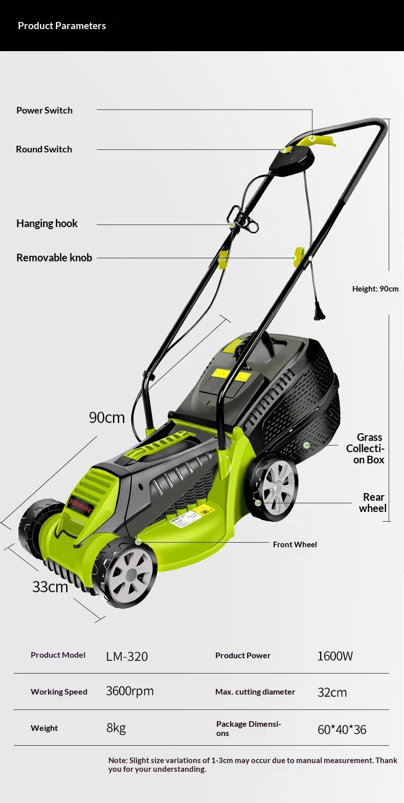 Cordless Battery Lawn Mower Self Propelled Brushless Motor 20 Inch Adjustable Cutting Height Foldable Handle Mulch Mower Garden