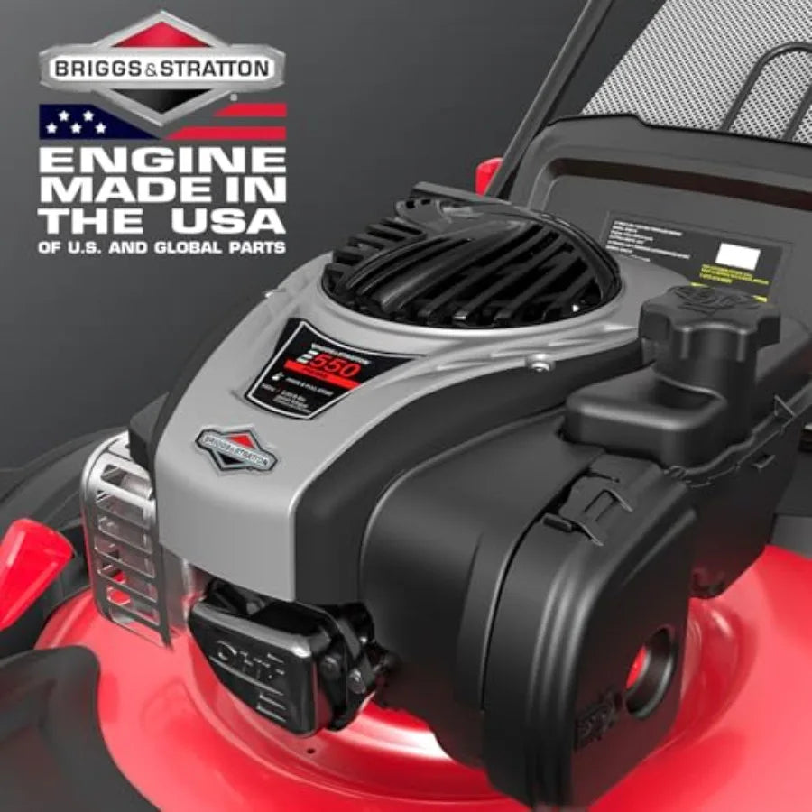 Self Propelled Gas Lawn Mower 22-Inch with 140cc Briggs and Stratton E550 Engine 3-in-1 Rear-Wheel Drive Lawnmower with Bagging