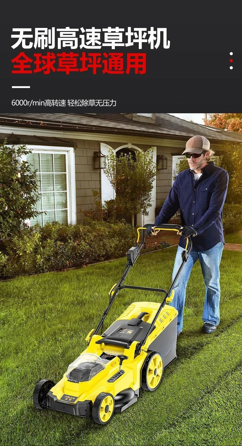 Premium 50L Hand-pushed Lawn Mower, Small Household Multi-functional Lawn Mower and Pusher, 2200W High-power Weeding, Light and