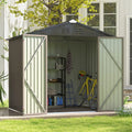 8x6 FT Outdoor Storage Shed, Metal Tool shed & Outdoor Storage with Lockable Doors & Air Vents, Customized