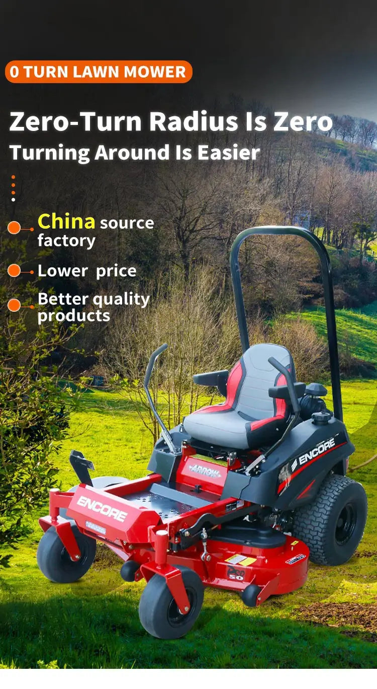 Hot Selling Riding Lawn Mower Tractor With For Grass Cutting 25HP 48 50 62 Inch Ride On Turn Lawn Mower