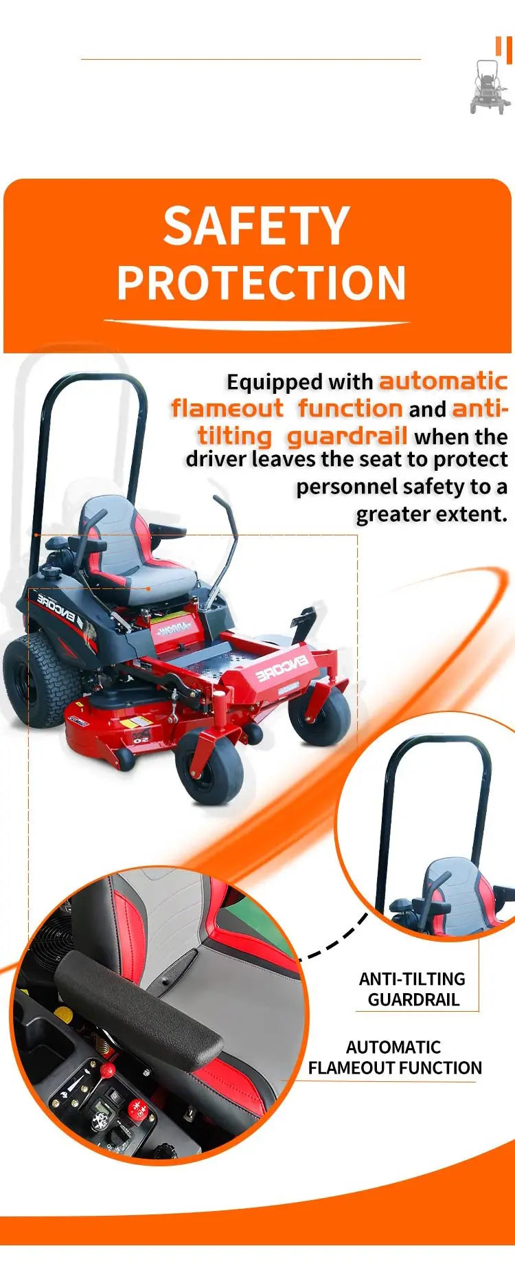 Hot Selling Riding Lawn Mower Tractor With For Grass Cutting 25HP 48 50 62 Inch Ride On Turn Lawn Mower