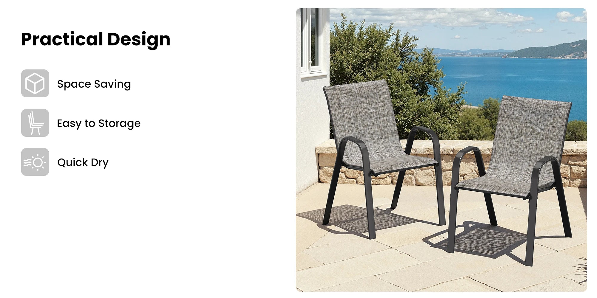 Farini 7-Piece Outdoor Dining Set for 6, Round Patio Table with 6 Chairs, Garden Furniture for Backyard, Deck