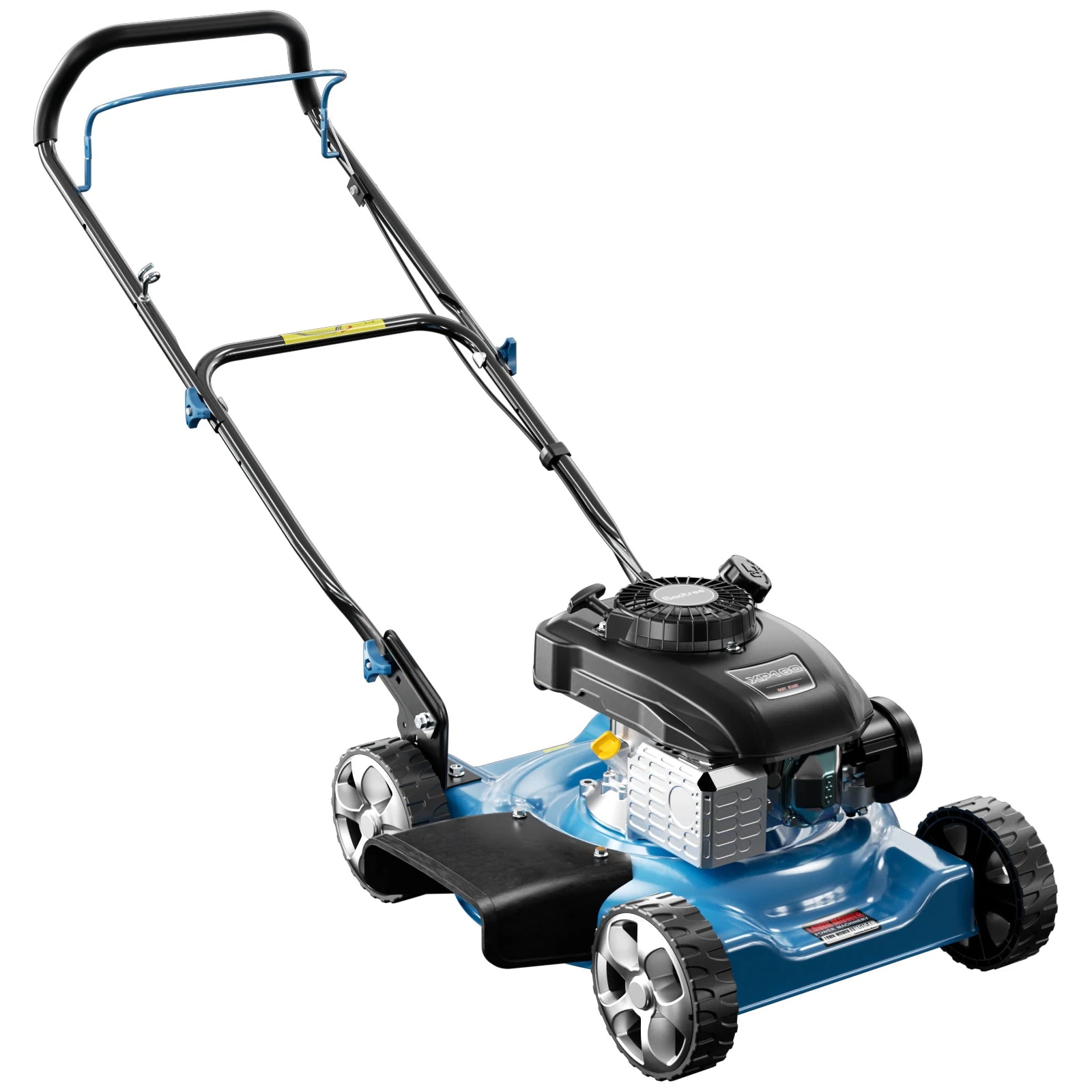 Gas Powered Push Lawnmower, 20-Inch Cutting Deck, 144cc 4-Stroke Engine, 2-in-1 Function (Side Discharge/Mulching), Lightweight
