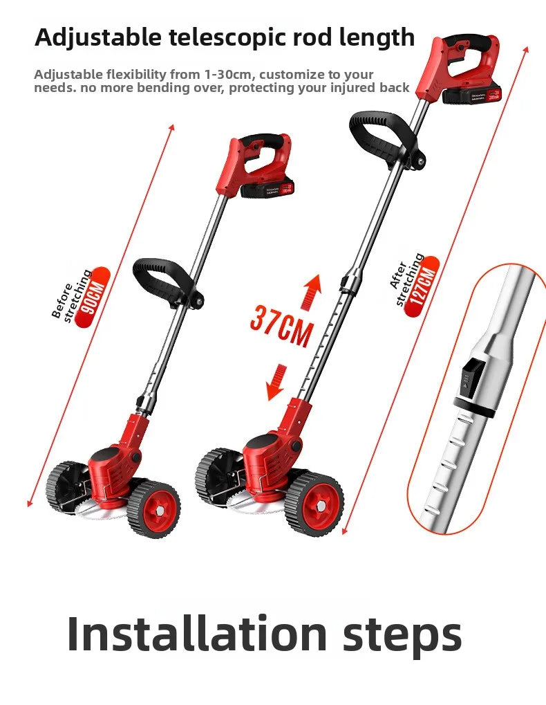Adjustable Electric Lawn Mower Cordless High Power Wireless Outdoor Home Brush Cutter Brushed Not Included Portable Weeding Tool