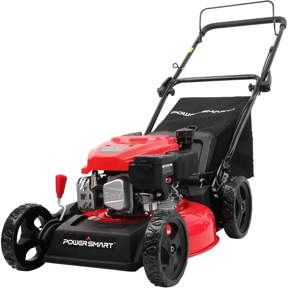 EasyCut 18-Inch 144cc Push Gas Lawn Mower, 3-in-1 Mulch/Bag/Side Discharge, Steel Deck, 6 Height Adjustment