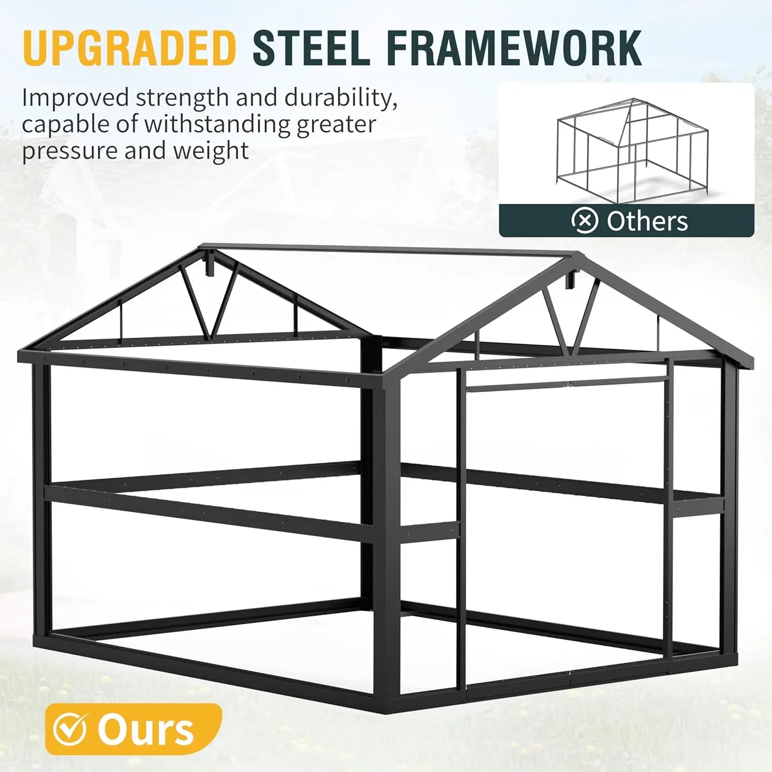 10x12ft Metal Storage Shed Lockable Doors 2 Windows Steel Tool Garden Backyard Chicken Coops, Custom