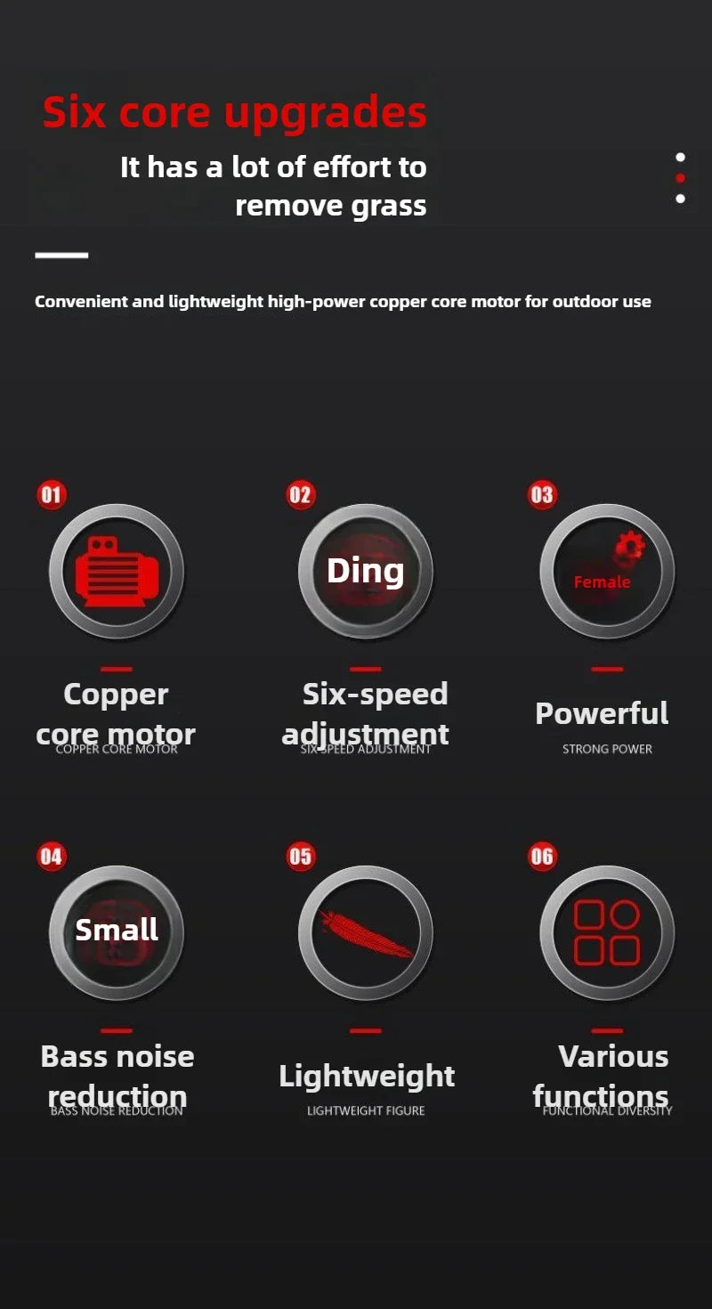 Premium 50L Hand-pushed Lawn Mower, Small Household Multi-functional Lawn Mower and Pusher, 2200W High-power Weeding, Light and