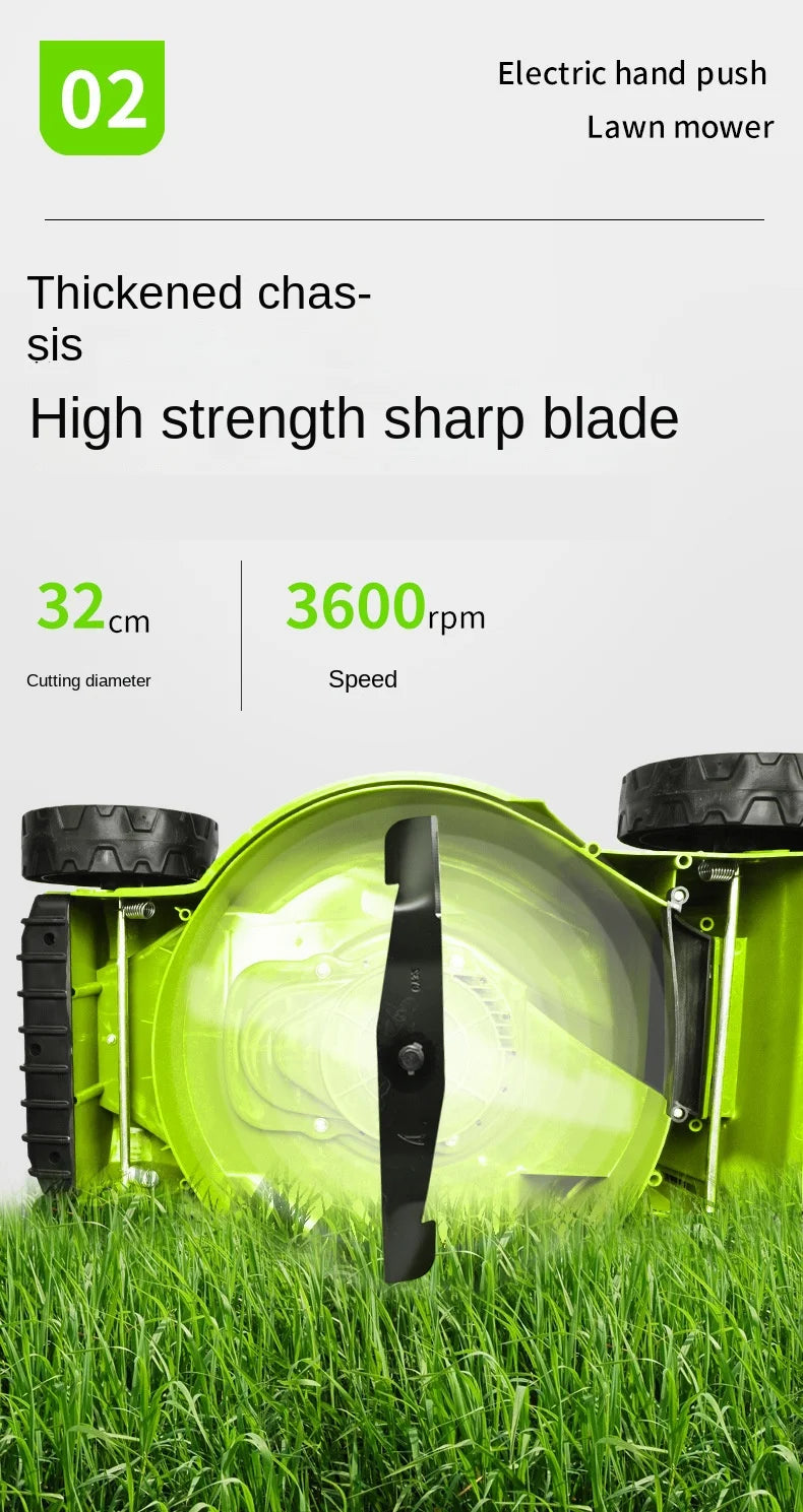 1600w Powerful Hand-Pushed Electric Lawn Mower Desbrozadora Batería충전식 예초기 전기예초기 충전식예초기 충전 예초기 Триммер Для Травы 잔디깍는기계 잔디깍기 제초기