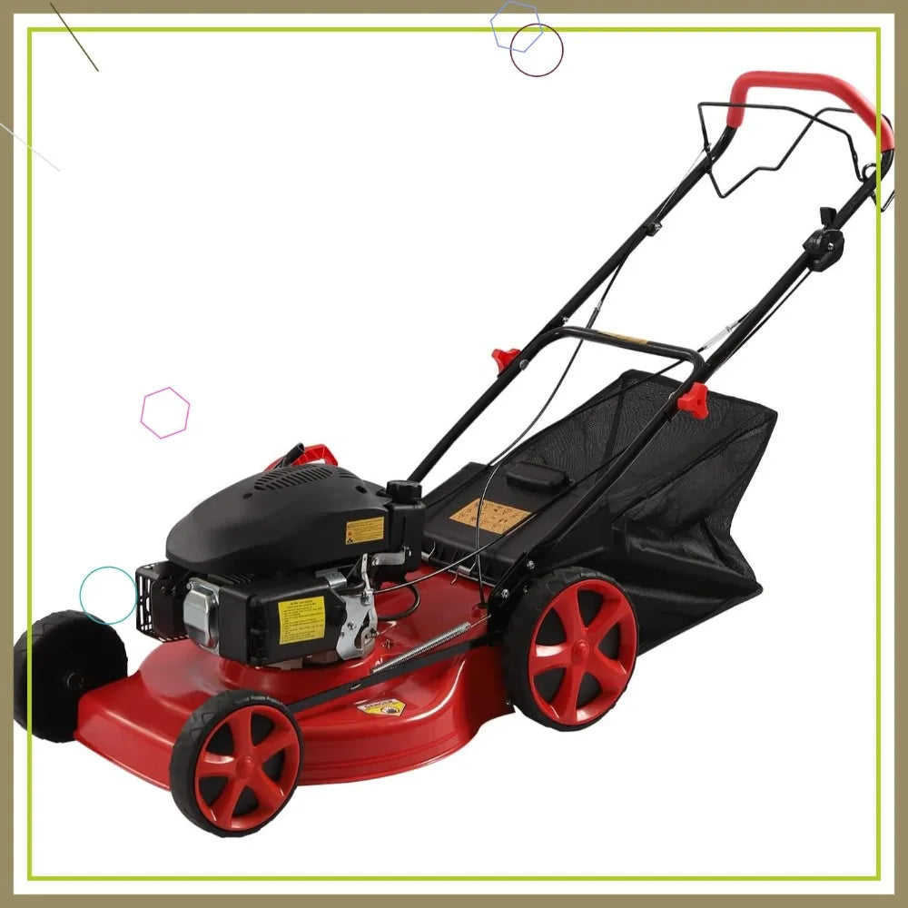 Self-Propelled 140cc Petrol Lawn Mower, 20-Inch Blade, 60L Grass Tank, Large Wheels, 2800 RPM