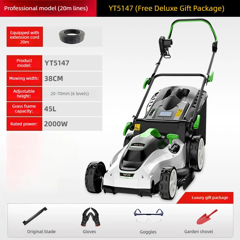 New Type Electric Walk Behind Push Lawn Mower Small Household High Power Grass Trimmer Weed Cutting Lawn Mower for Garden