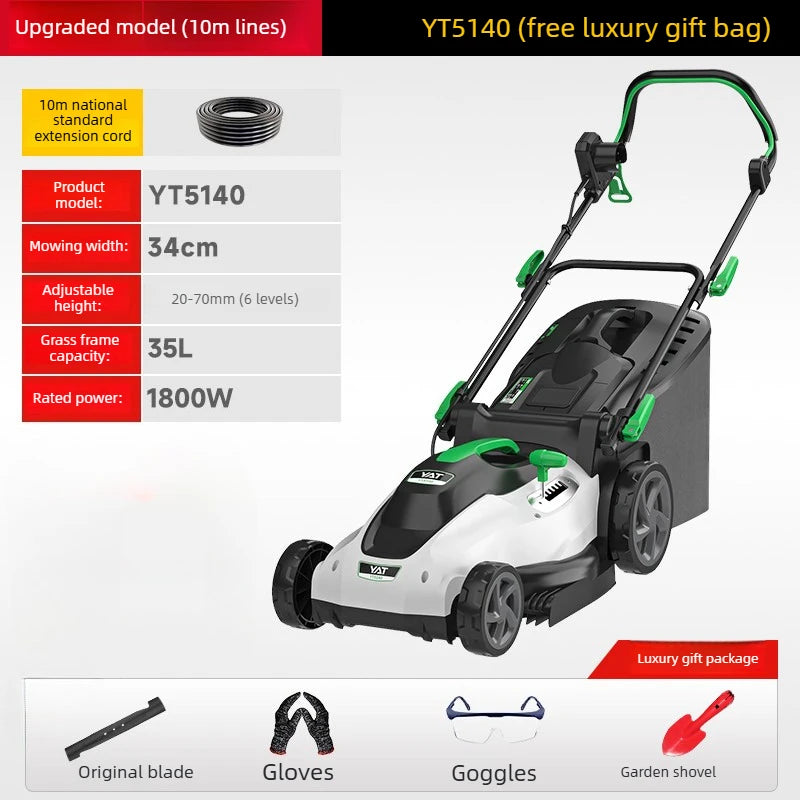 New Type Electric Walk Behind Push Lawn Mower Small Household High Power Grass Trimmer Weed Cutting Lawn Mower for Garden