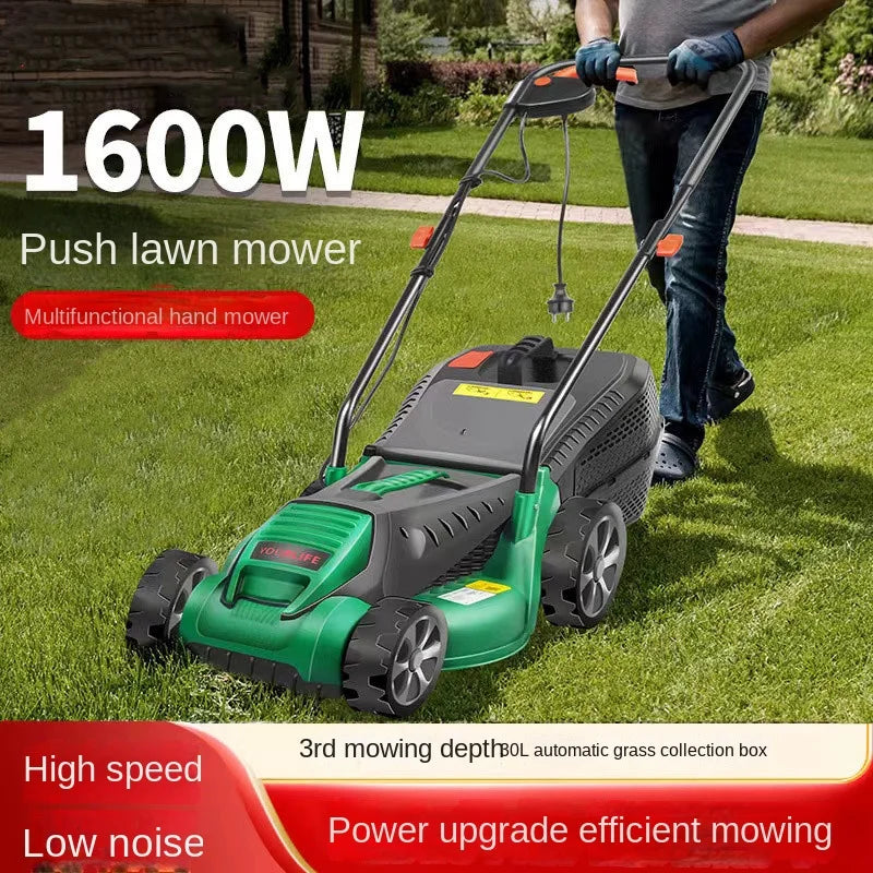 1600w Powerful Hand-Pushed Electric Lawn Mower Desbrozadora Batería충전식 예초기 전기예초기 충전식예초기 충전 예초기 Триммер Для Травы 잔디깍는기계 잔디깍기 제초기