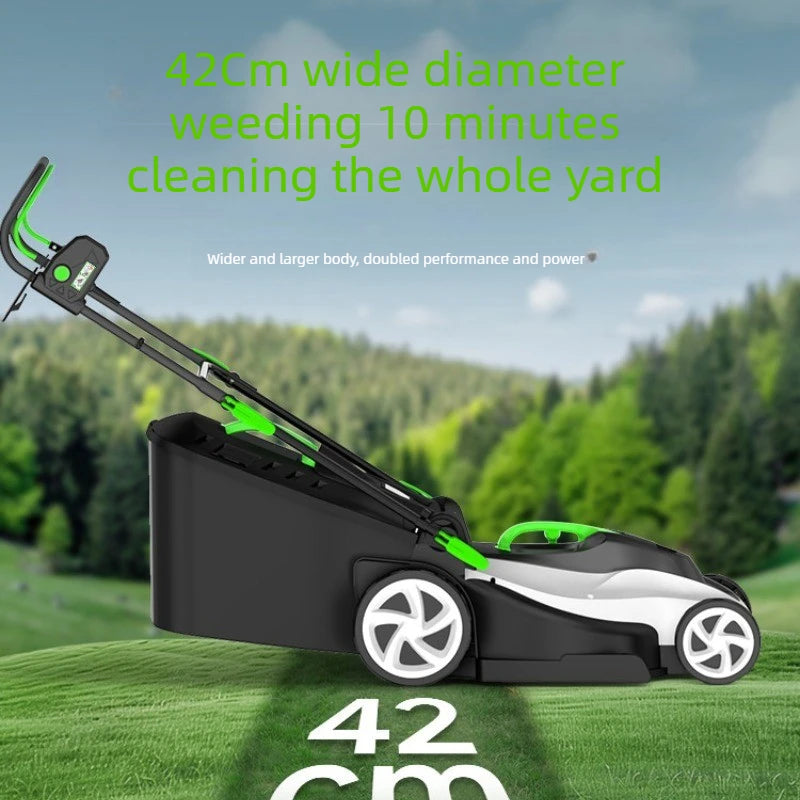 New Type Electric Walk Behind Push Lawn Mower Small Household High Power Grass Trimmer Weed Cutting Lawn Mower for Garden