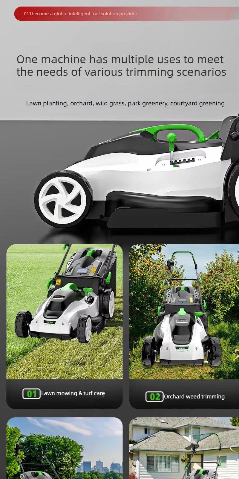 New Type Electric Walk Behind Push Lawn Mower Small Household High Power Grass Trimmer Weed Cutting Lawn Mower for Garden