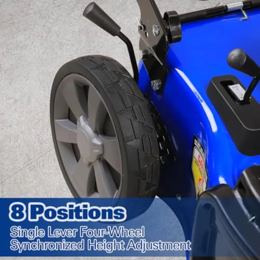 21 Inch Self Propelled Gas Lawn Mower 201cc 4-Cycle OHV Engine 3-in-1 Functions Bagging Mulching and Side Discharge with 8-Posi