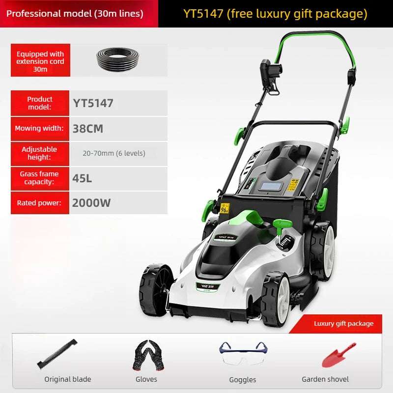 New Type Electric Walk Behind Push Lawn Mower Small Household High Power Grass Trimmer Weed Cutting Lawn Mower for Garden