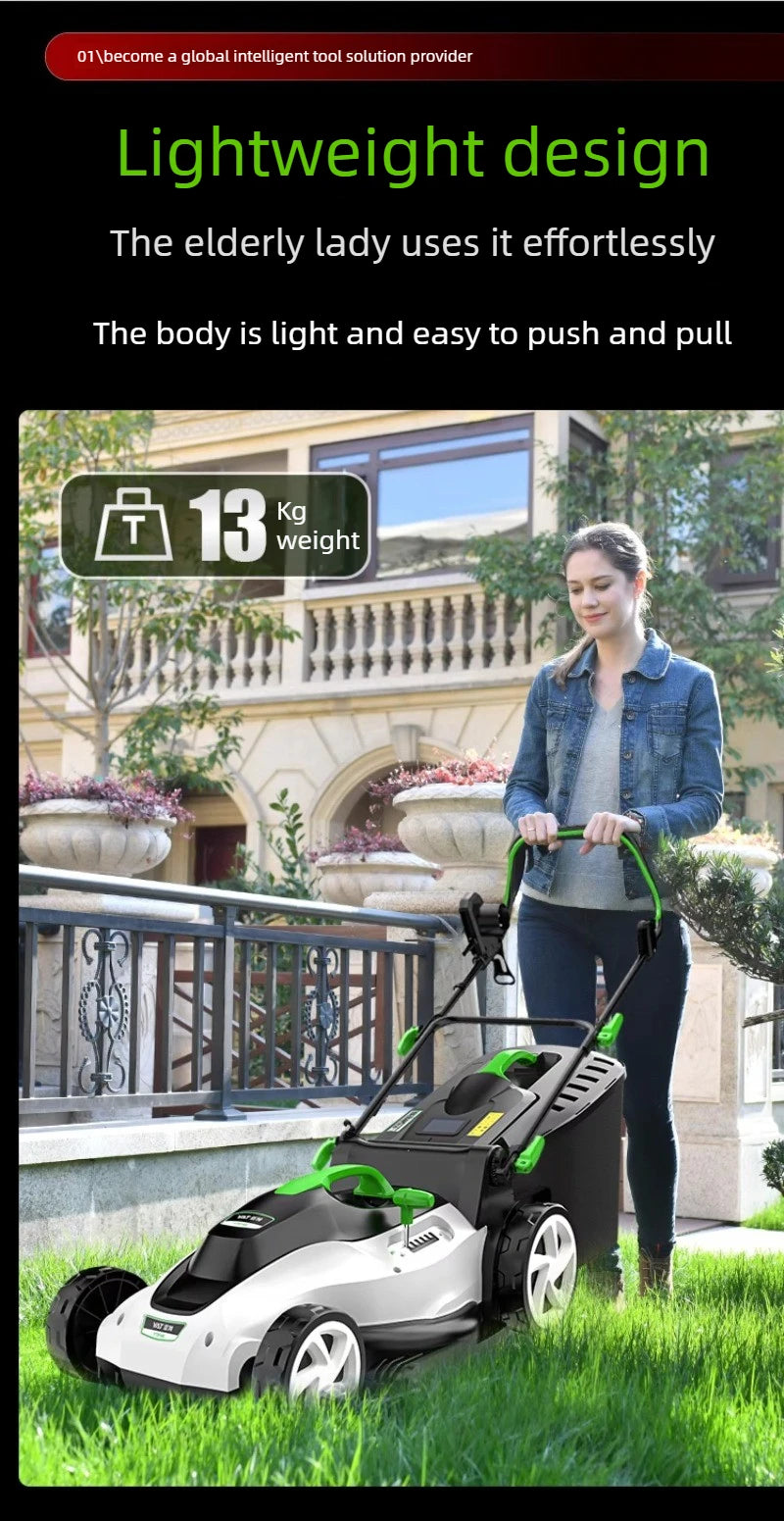 New Type Electric Walk Behind Push Lawn Mower Small Household High Power Grass Trimmer Weed Cutting Lawn Mower for Garden