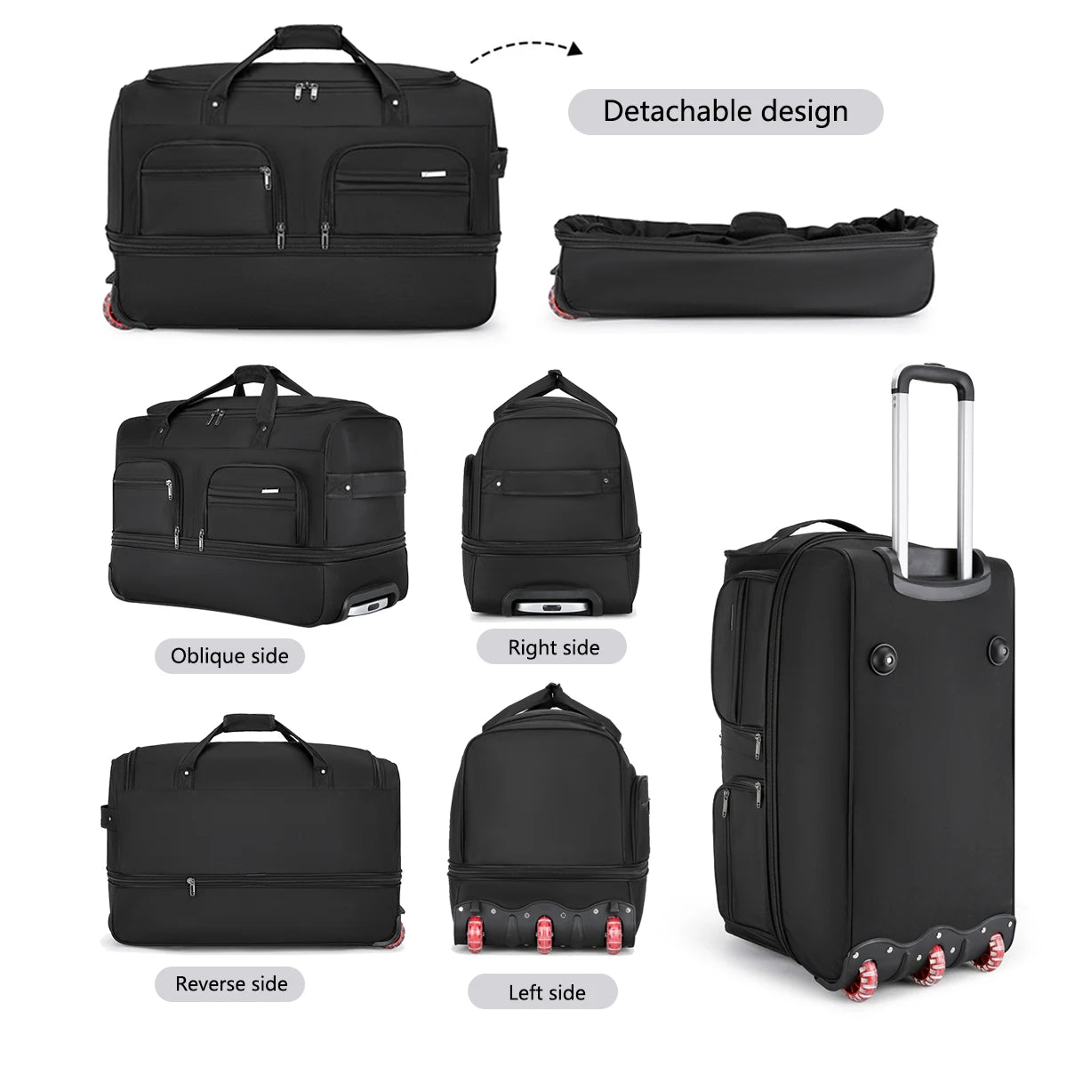 2026 New Fashion Travel Bag Women's Large-Capacity Men's Sports Bag Waterproof Travel Bag Roller Trolley Bag Duffel Bag