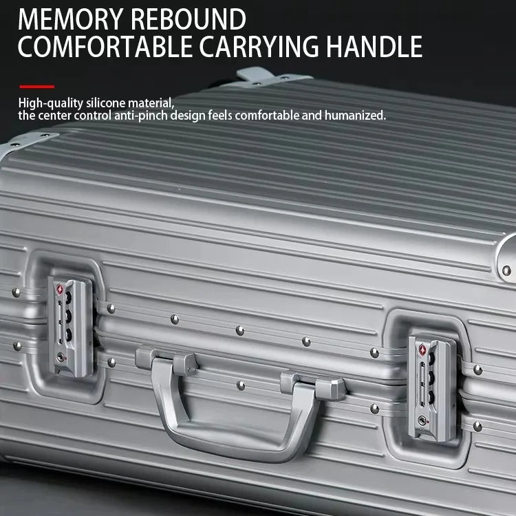 100% Aluminum-magnesium Alloy Travel Suitcase High Quality Rolling Luggage 20/24/26/29'' Trolley Luggage Carry-On Cabin Suitcase