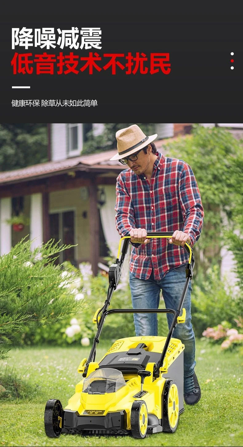 Premium 50L Hand-pushed Lawn Mower, Small Household Multi-functional Lawn Mower and Pusher, 2200W High-power Weeding, Light and