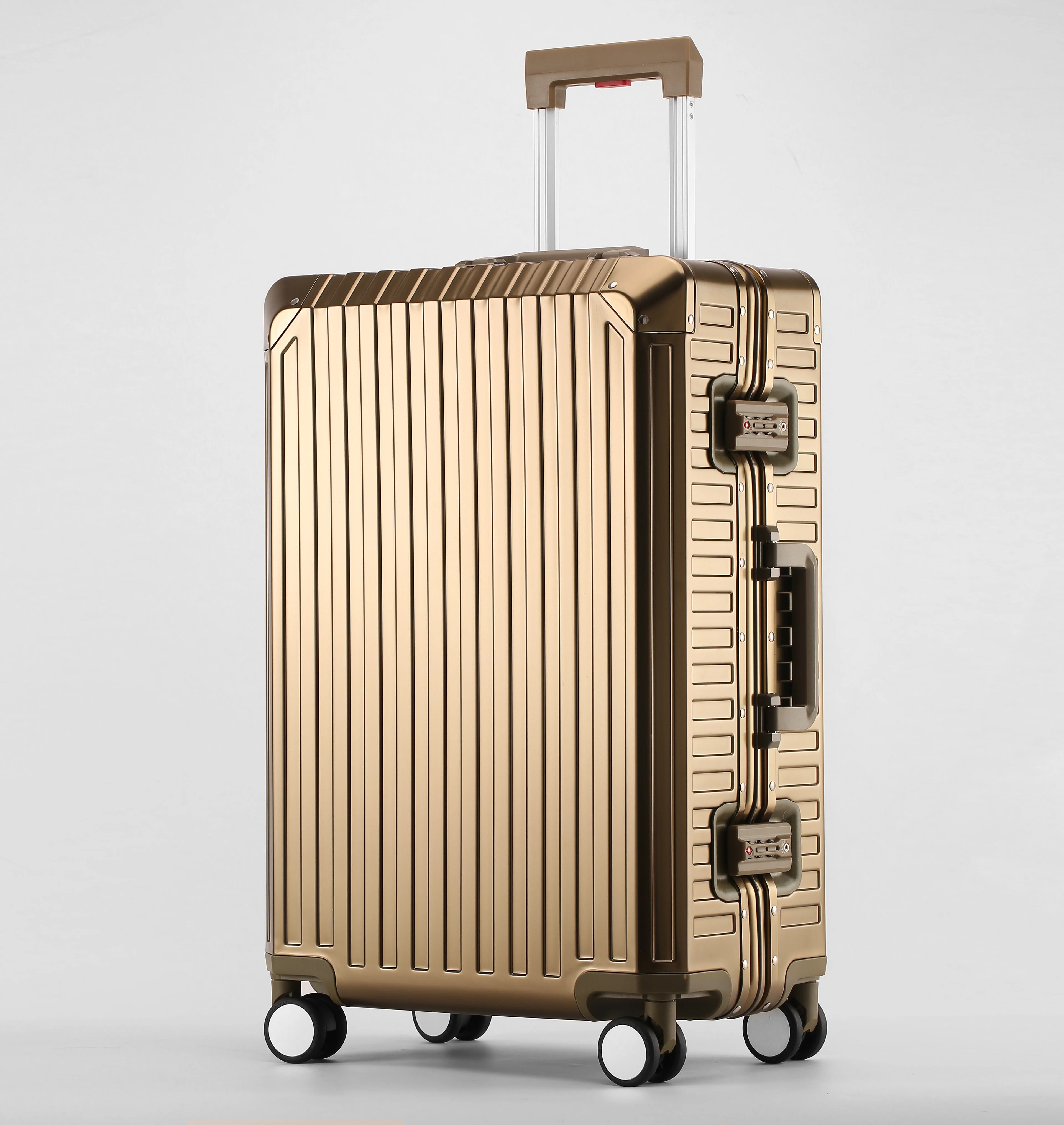 New Style All Aluminum 20"24"28" Inch Travel Suitcase Carry on Luxury Suitcase Metal Trolly Bag Universal Wheels