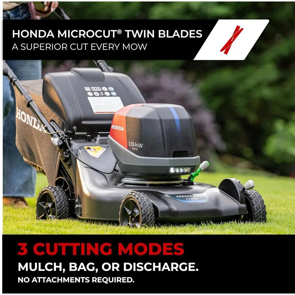 HRN-BV 21-Inch Walk Behind Battery Powered Lawn Mower, Variable Speed Self Propelled Lawn Mower with 1.9 Bushel Capacity, Easy-O