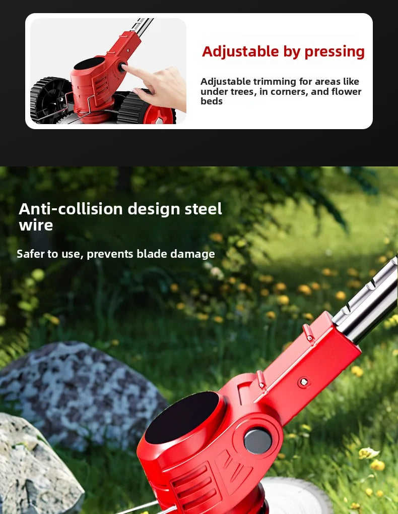 Adjustable Electric Lawn Mower Cordless High Power Wireless Outdoor Home Brush Cutter Brushed Not Included Portable Weeding Tool