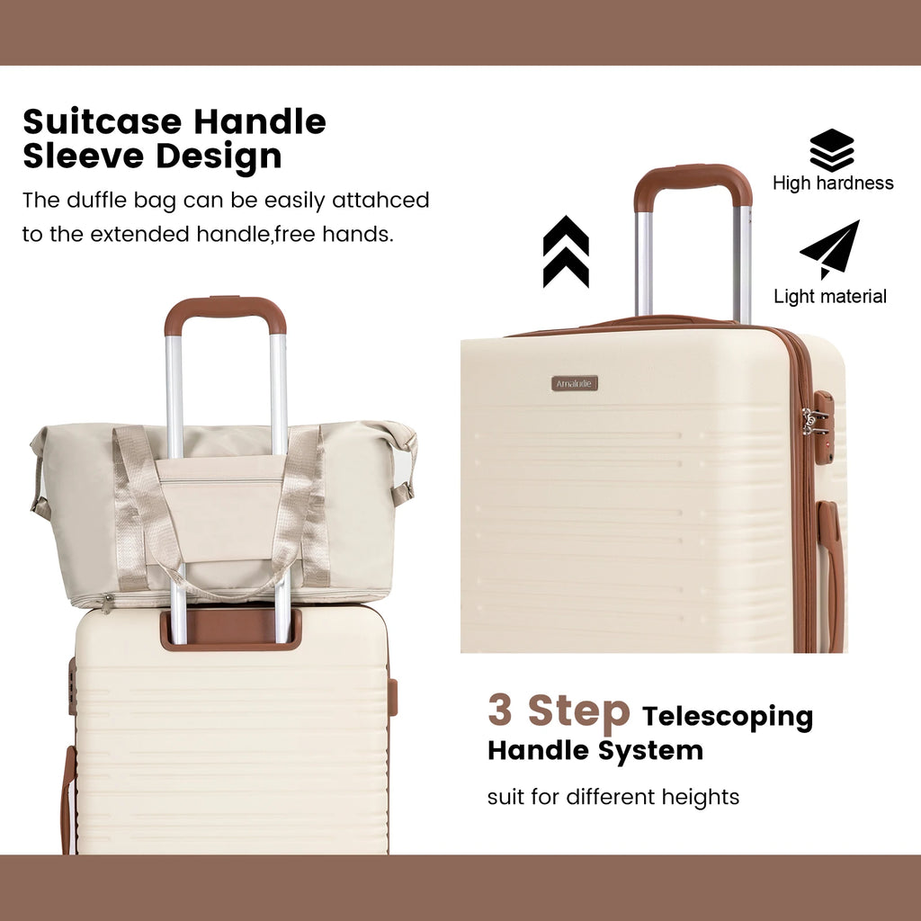 Luggage Sets 4 Piece,Suitcases with Double Spinner Wheels and TSA Lock,Hardcase 4 set 16/20/24/ Luggage  with Travel Duffle Bag