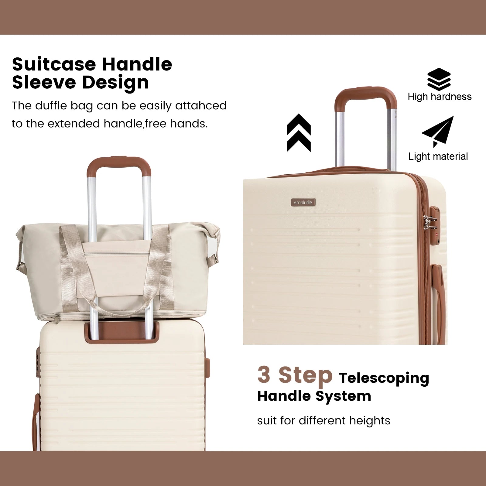 Luggage Sets 4 Piece,Suitcases with Double Spinner Wheels and TSA Lock,Hardcase 4 set 16/20/24/ Luggage  with Travel Duffle Bag