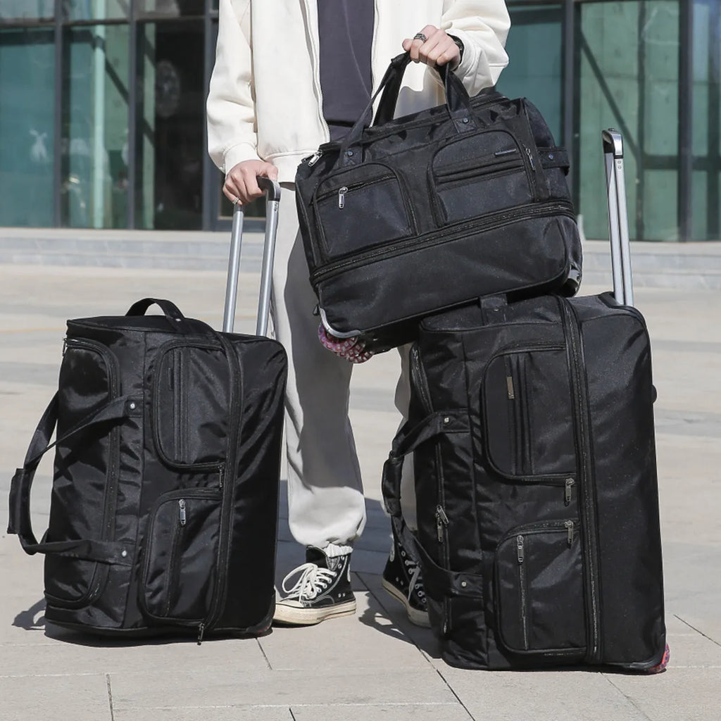2026 New Fashion Travel Bag Women's Large-Capacity Men's Sports Bag Waterproof Travel Bag Roller Trolley Bag Duffel Bag