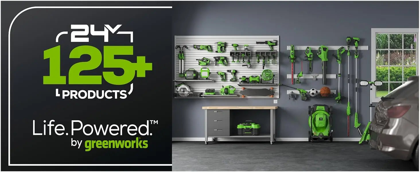 Greenworks 24V 13\" Brushless Cordless Push Lawn Mower DIY Grade 4.0Ah Battery & Charger Included For Cutting Grass