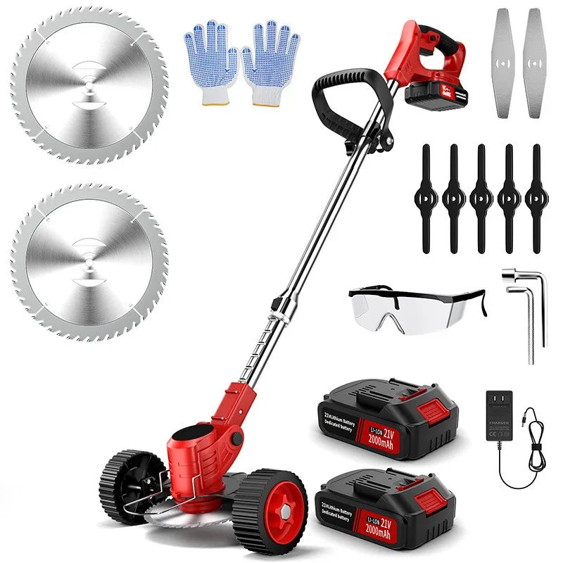 Adjustable Electric Lawn Mower Cordless High Power Wireless Outdoor Home Brush Cutter Brushed Not Included Portable Weeding Tool
