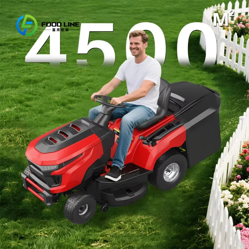 452CC Commercial Engine Riding Lawn Mower 38" Cutting Width Self‑Propelled Cordless 250L Grass Box Rear Discharge Garden