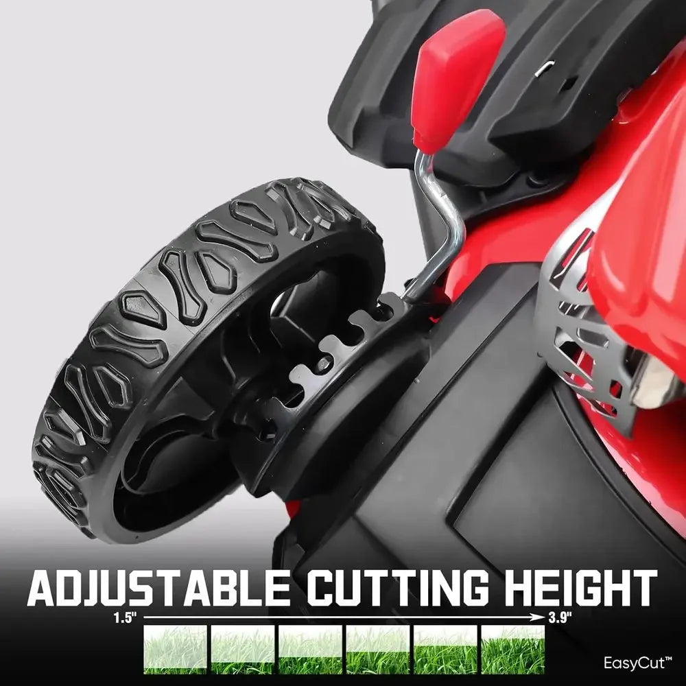 EasyCut 18-Inch 144cc Push Gas Lawn Mower, 3-in-1 Mulch/Bag/Side Discharge, Steel Deck, 6 Height Adjustment